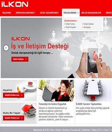 Emlak.ilkon.com kullanıcı dostu web site tasarımı